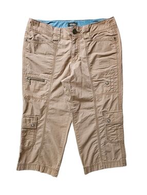 Eddie Bauer Mercer Capri Cargo Pants Womens Size 8 Beige Lightweight Comfortable